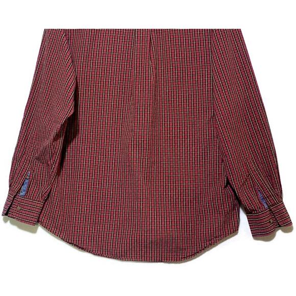 Izod Button Up Dress Shirt Red Plaid Men's Size Large Long Sleeve - Picture 8 of 8